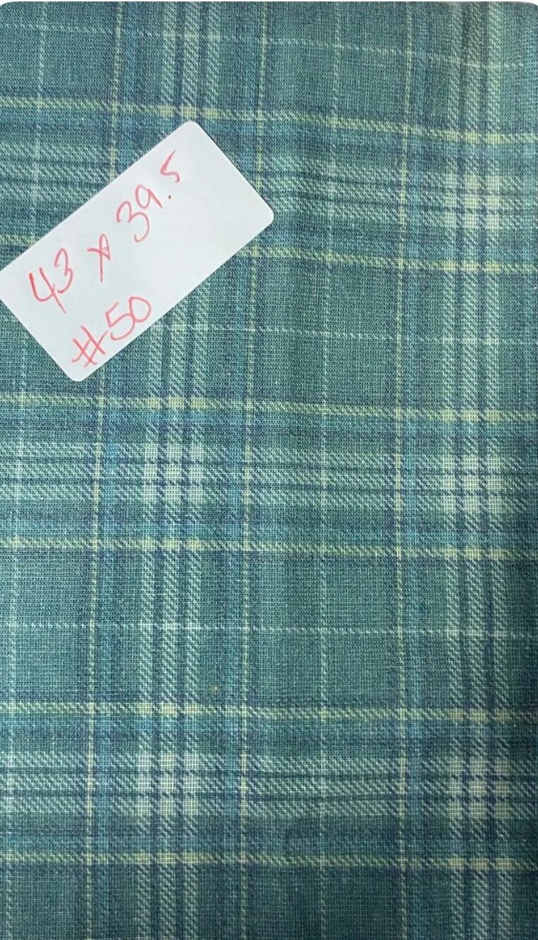 Vintage Green Plaid Sewing Fabric